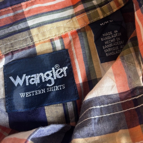 Vintage Y2K Wrangler Plaid Pearl Snap Western Shirt Medium - Picture 6 of 7